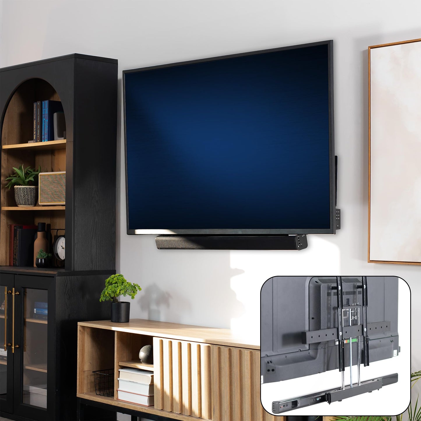 VIVO Universal Soundbar TV Mount for 32 to 100 inch Screens, Height and Depth Adjustment, Wide VESA Range, Black, Mount-ASM1