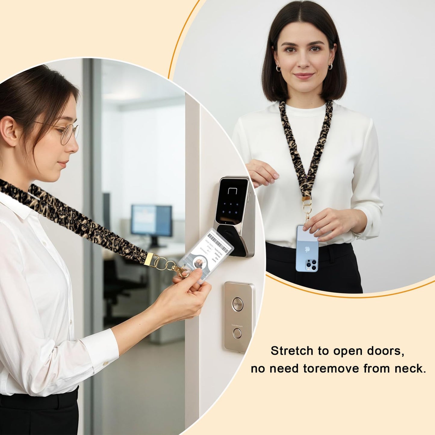 YesMvpMvp Phone Lanyard Wrist Strap,Cell Phone Lanyards for around the Neck,Unisex Scrunchie Lanyard (Leopard Print 1)
