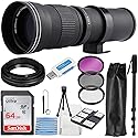 Commander Optics Super 420-800mm f/8 Manual Telephoto Zoom Lens for Nikon F Mount Digital DSLR Cameras with T-Mount + Photo Essential Accessory Kit