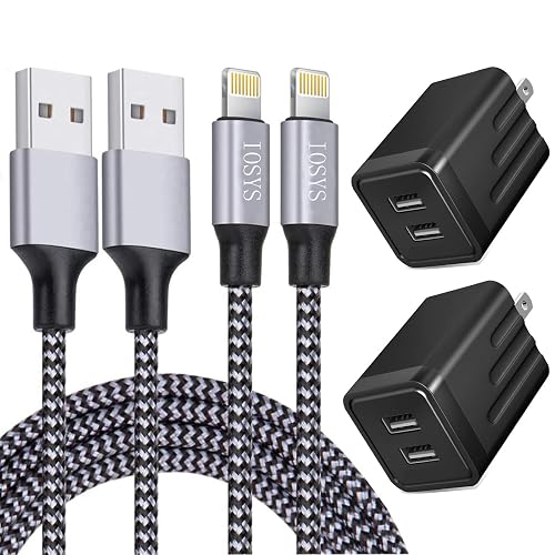 iPhone Fast Charger,iPhone Charger Fast Charging 2Pack Dual Port USB Wall Chargers Block Adapter Plug Long 6FT Fast Charging Lightning Cable Cord