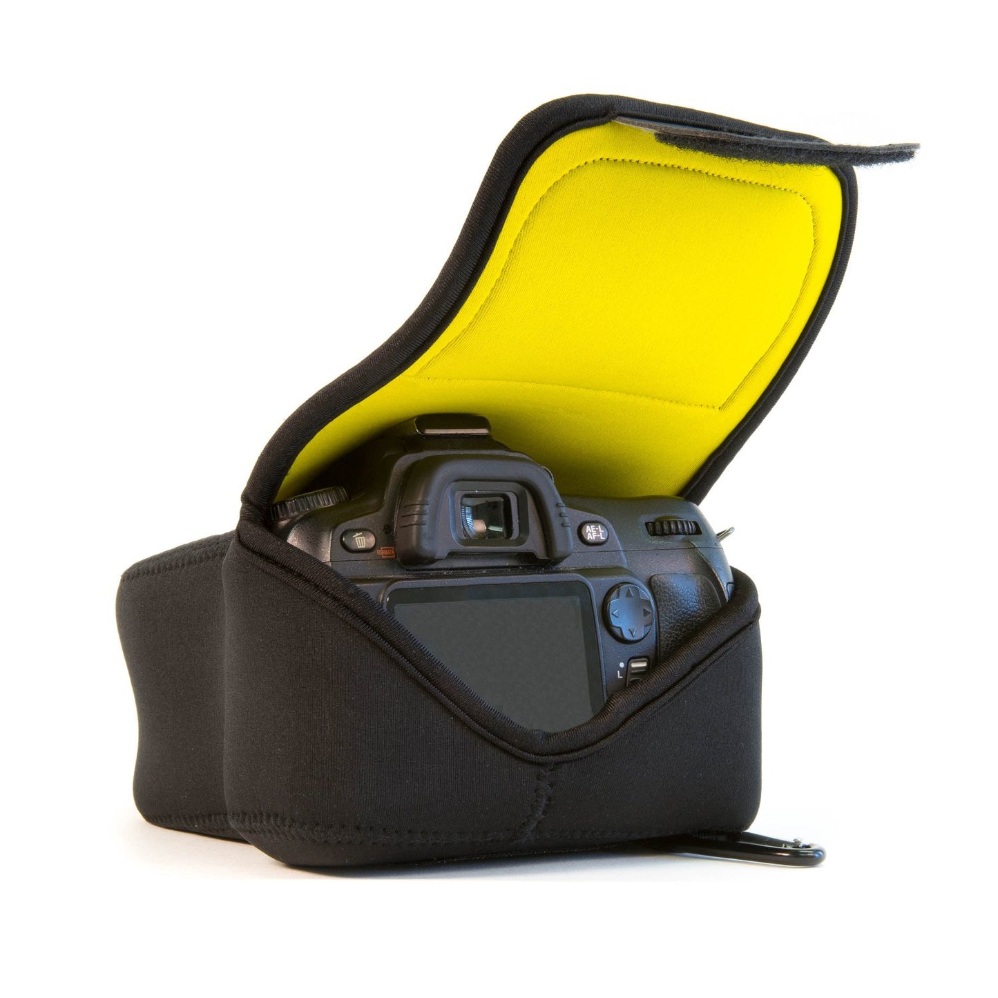 MegaGear MG088 Nikon D3500, D3300, D3400, D5100, D5200, D5300, D5500, D5600 (18-55 mm) Ultra Light Neoprene Camera Case, Black insade Yellow, PU