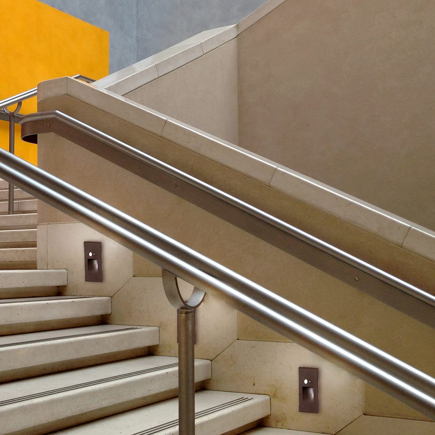 Ciata LED Indoor & Outdoor Motion Sensor Light - Deck Stair Lights, Integrated PIR & Dusk to Dawn Sensor - Vertical Stairway Lighting - Bronze