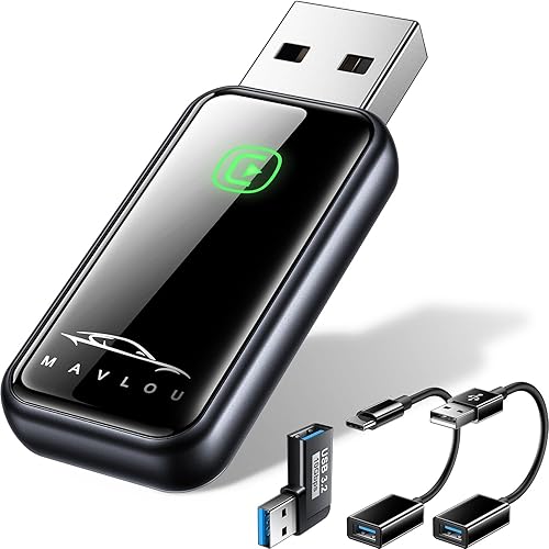 Mavlou Carplay Wireless Adapter for iPhone, Latest Upgrade Carplay Dongle, Stable Fast Convert Wired to Wireless CarPlay, Plug & Play OTA Upgrade