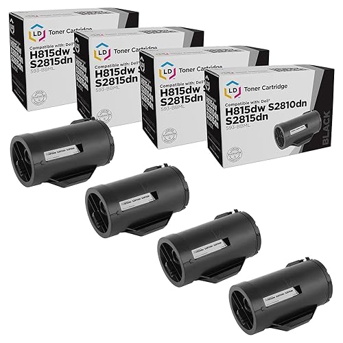 LD Products Compatible Toner Cartridge Replacement for Dell 593-BBML F9G3N (Black, 4-Pack) Compatible with Dell Smart Printer Models: S2810dn, H815dw