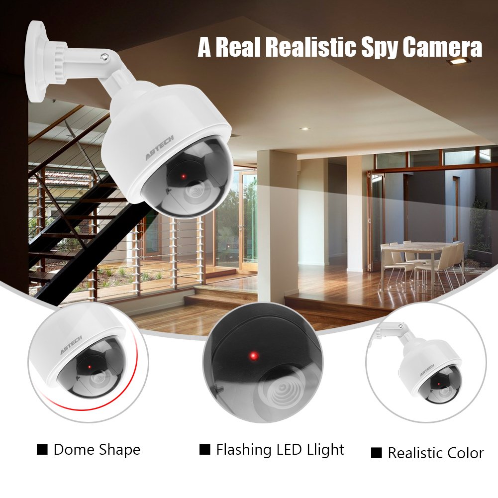 Sonew Dummy Camera, CCTV Anti-Theft Camera, Fake Dome Security Camera 360° Rotation Camera for Residential or Business Premises