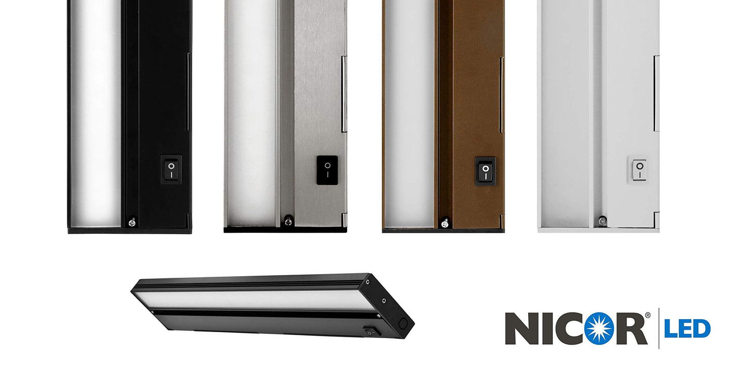 NICOR Lighting 21 inch Dimmable White LED Under Cabinet Light Fixture in 4000K (NUC-4-21-DM-W-4W)