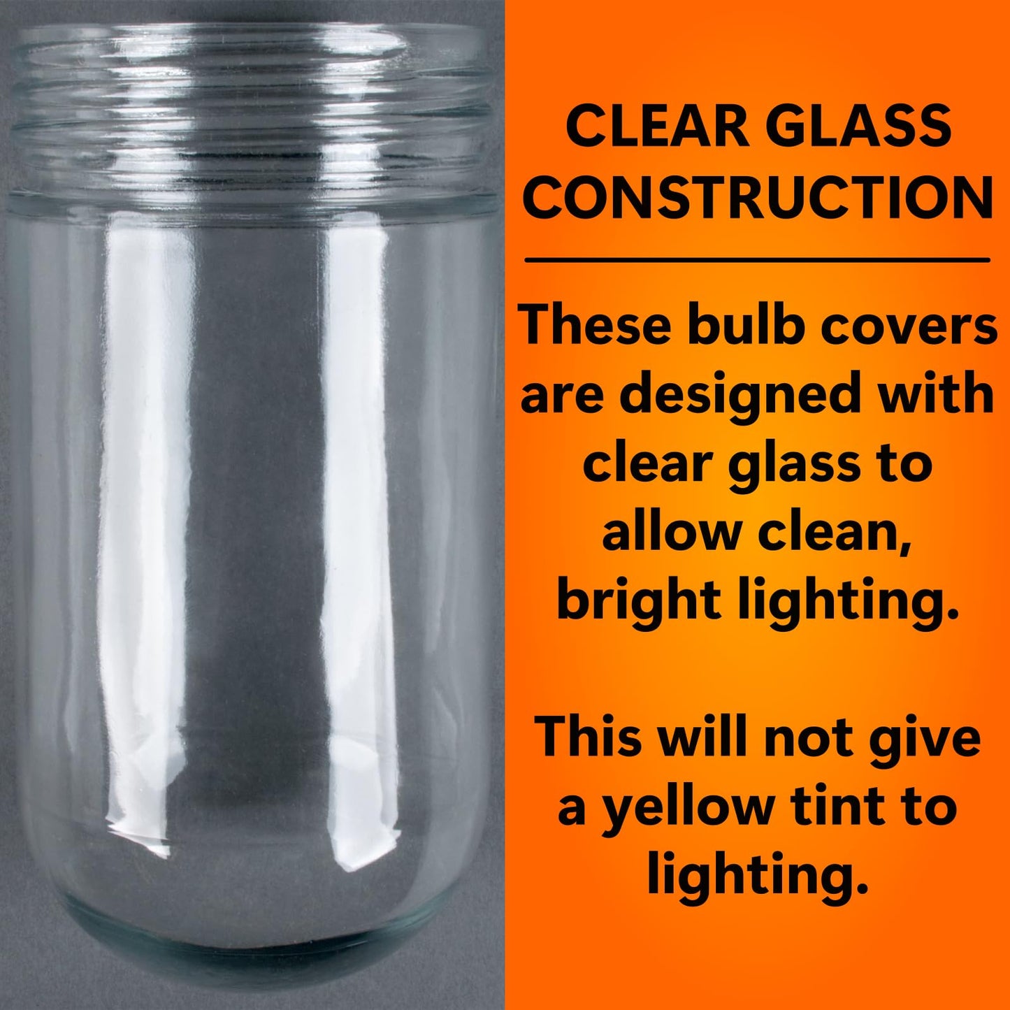 Light Bulb Cover, Sturdy Clear Glass Light Bulb Protector Cage for Dining Lighting, Outdoor Lights Globe Fixtures Cover, Hood Bulbs Clear Glass Home