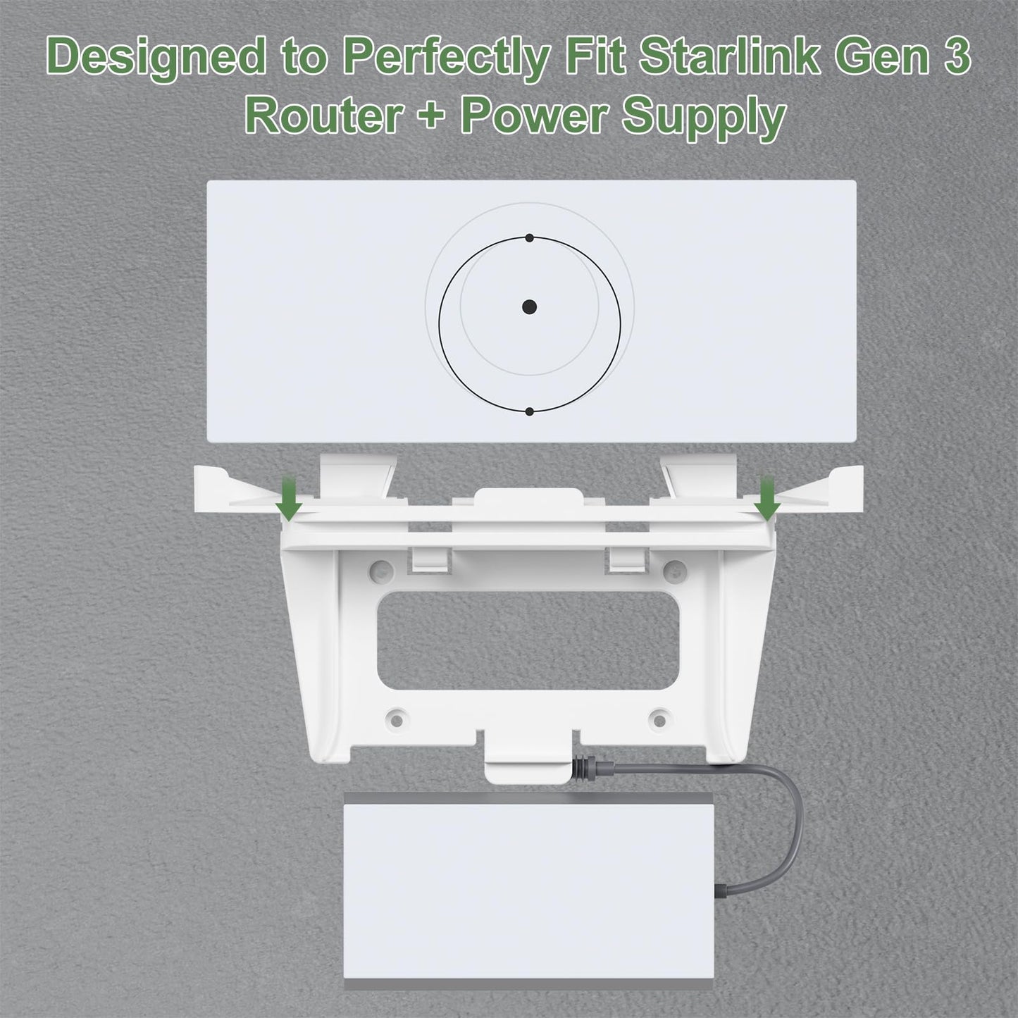 Starlink Gen 3 Router Mount,Standard V3 Mesh Router Power Supply Mounting Kit for Starlink 3rd Generation Standard Routers