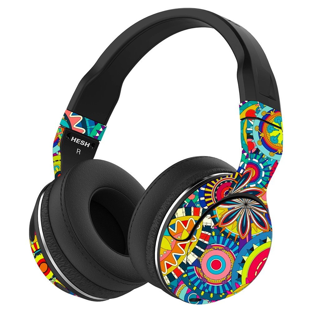 MightySkins Skin Compatible with Skullcandy Hesh 2 Wireless Headphones - Flower Wheels | Protective, Durable, and Unique Vinyl wrap Cover | Easy…