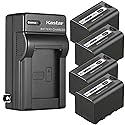 Kastar 4-Pack Battery and AC Wall Charger Replacement for Panasonic AG-VBR59 AG-VBR59G, AG-VBR89 AG-VBR89G, AG-VBR118 AG-VBR118G, VW-VBD29, VW-VBD58