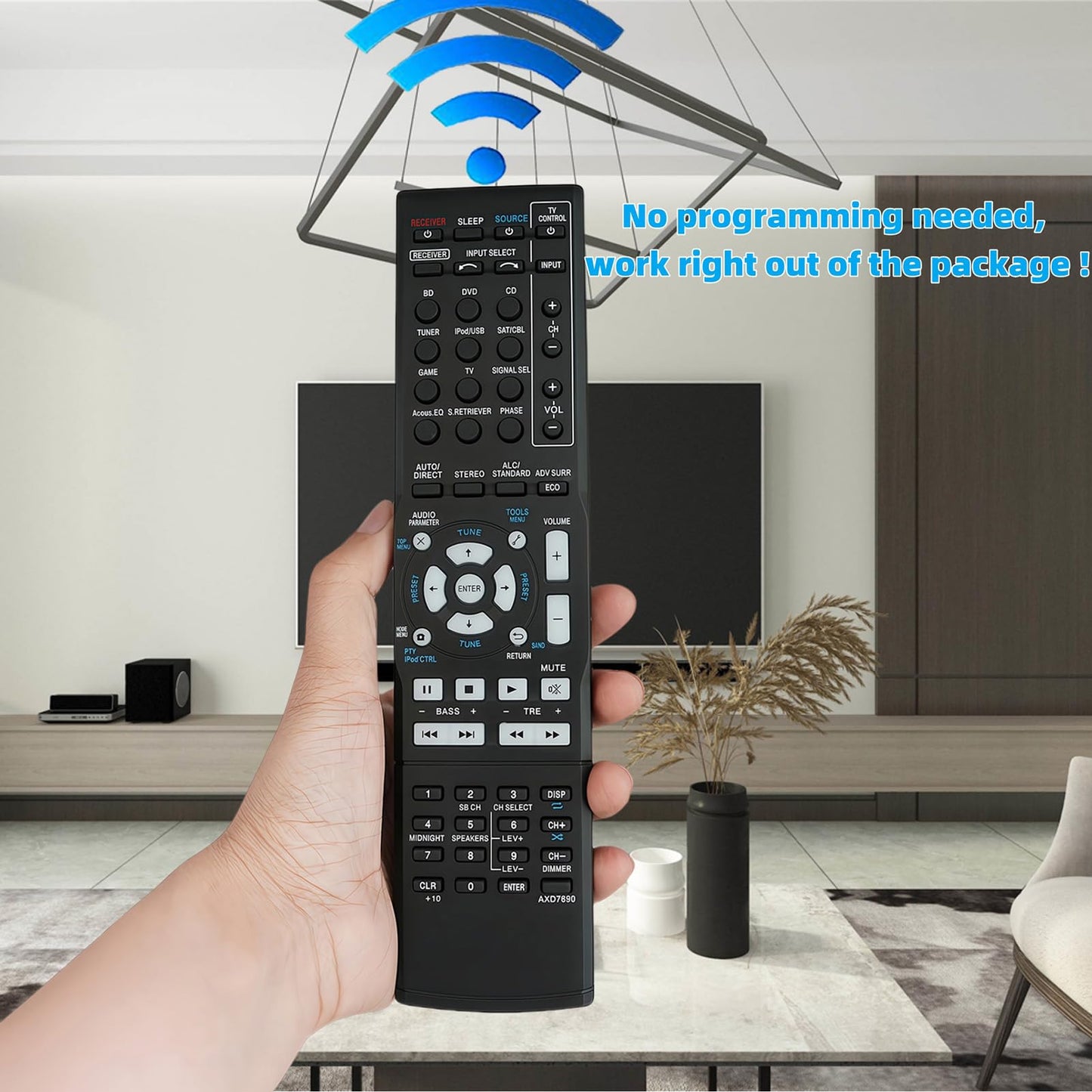 AXD7690 Replacement Remote Control Compatible for Pioneer AV Receiver HTP-072 VSX-324-K-P VSX-523 VSX-523-K VSX-524 VSX-524-K VSX-5231