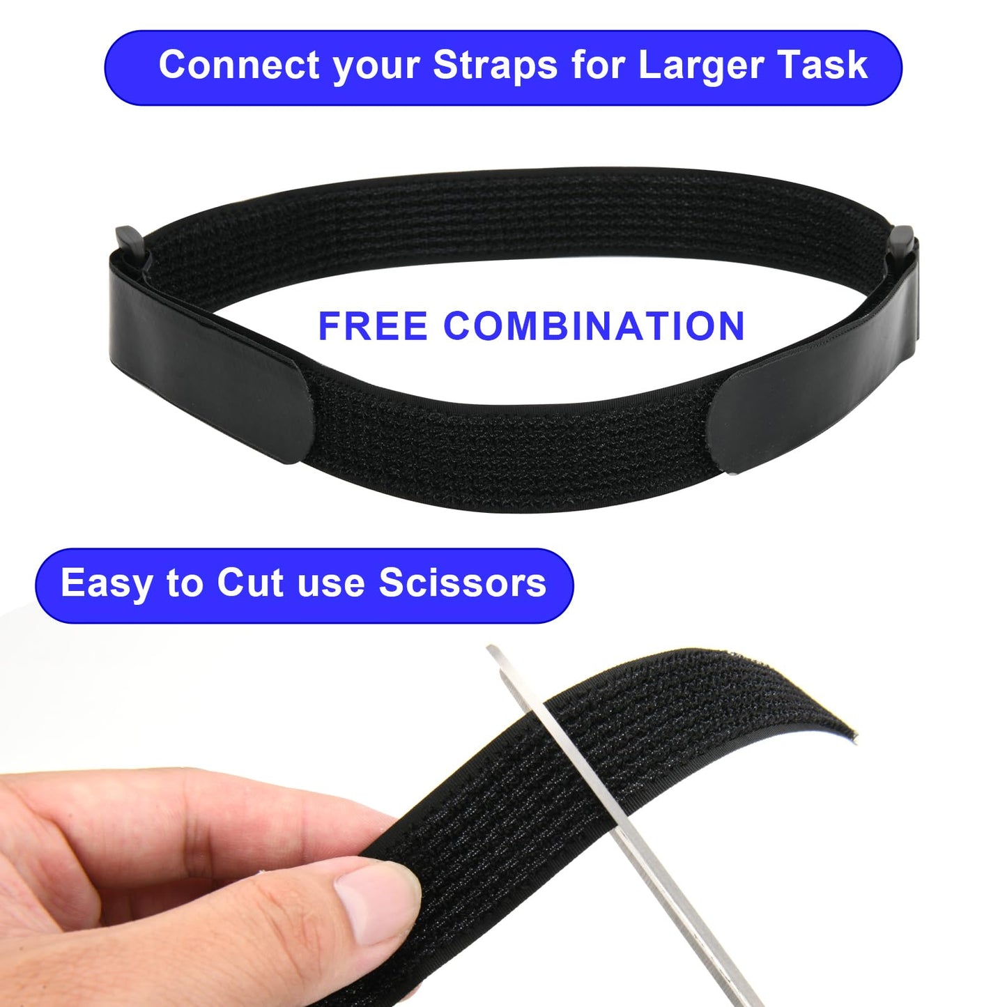 Cinch Straps with Anti-Slip Silicone Strips, 1 x 14" Hook & Loop Fastening Cable Strap Heavy Duty Multipurpose Straps for Extension Cord Cable Ropes