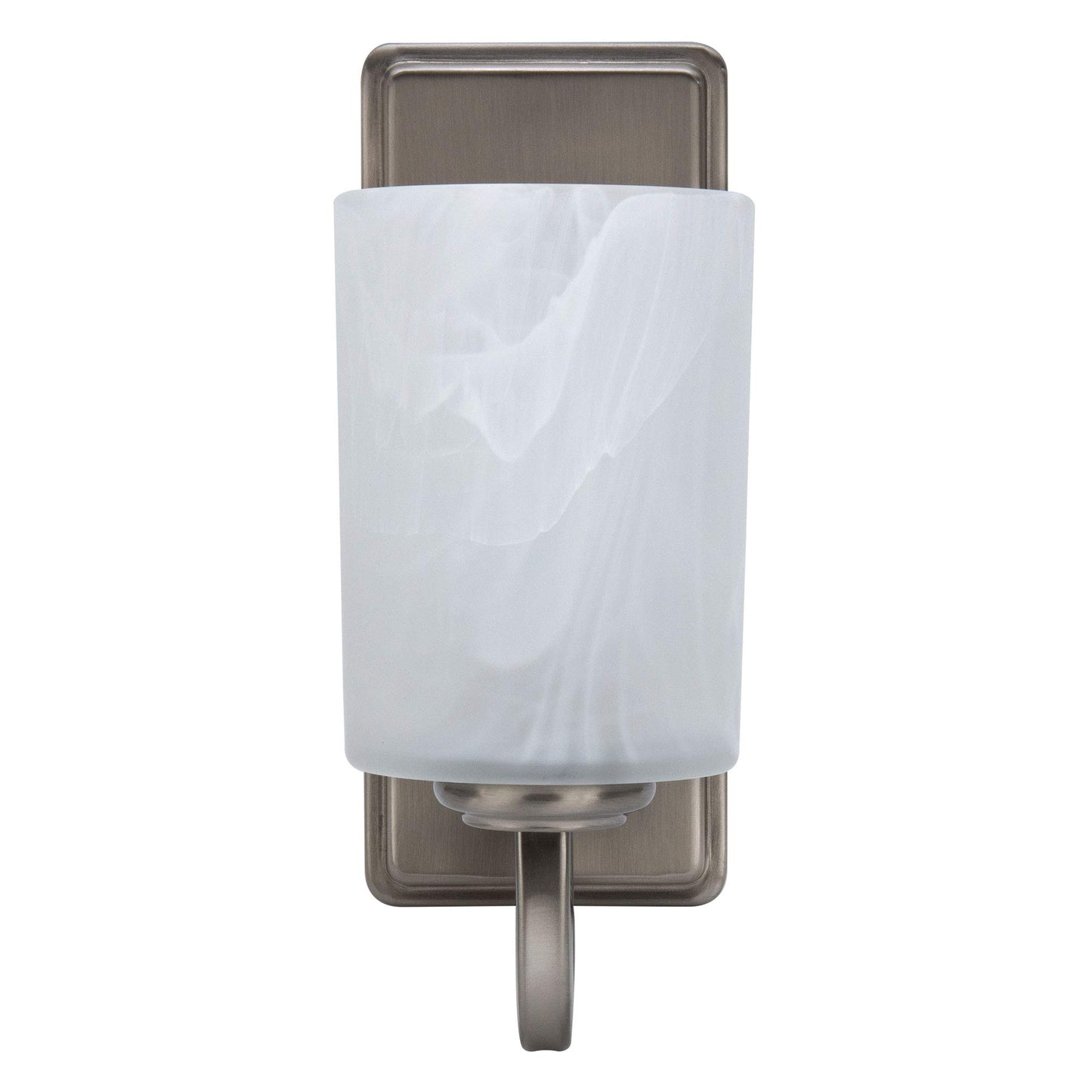 RecPro RV Side Wall Sconce Light | Satin Nickel | Frosted Glass | 110V