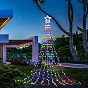 Christmas Decorations Star String Lights,320 LED Outdoor Christmas Tree Lights with 13" Topper Star,8 Modes Waterproof Hanging Fairy Twinkle Lights