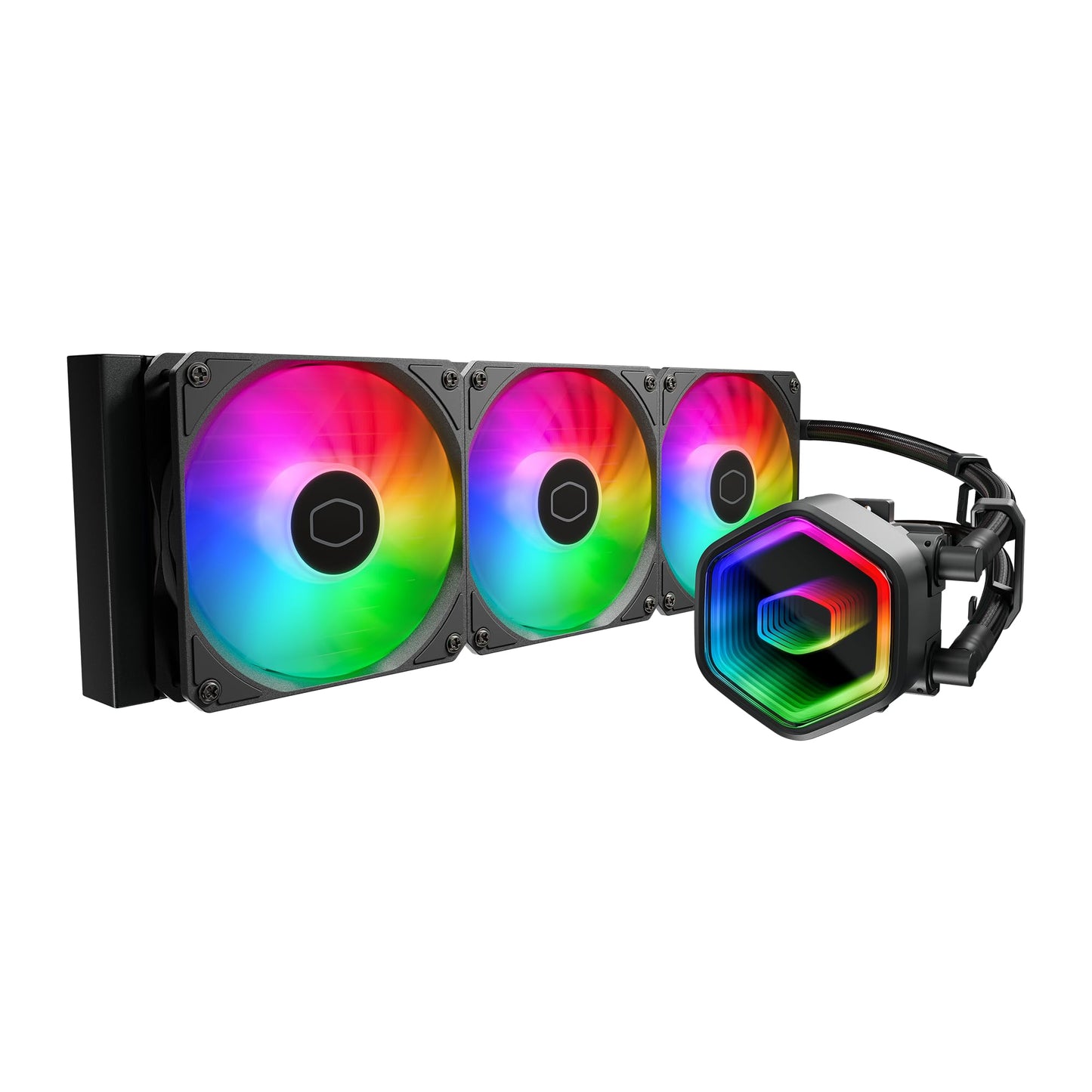 Cooler Master 360 Core II Liquid CPU AIO Cooler - 360mm Radiator, 3X ARGB PWM Fans, Infinity Mirror Dual-Chamber Pump, Quiet Cooling & Easy