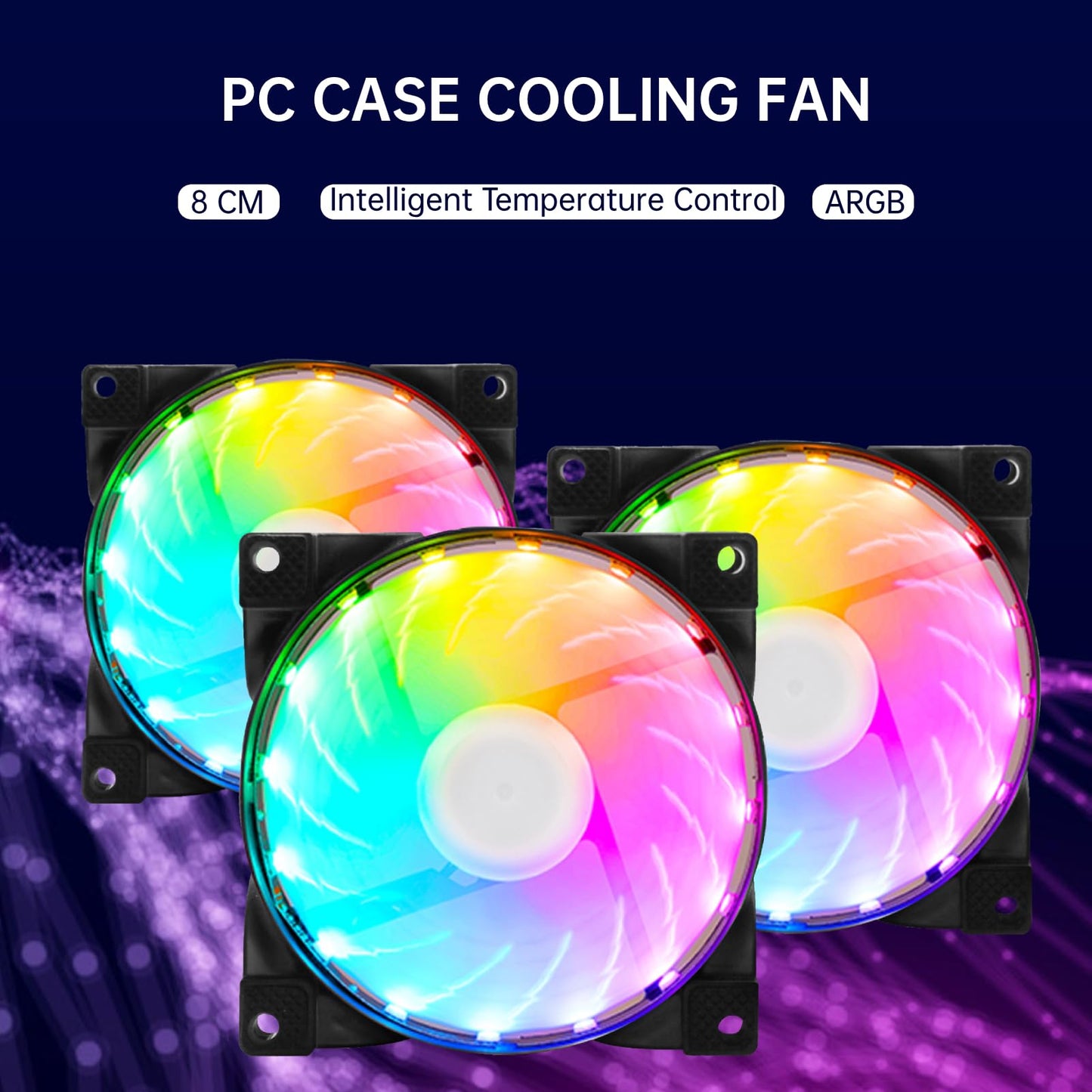 80mm PWM Case Fan,LAISANIM 5V 7 Blades PC Case Fan for Radiator/CPU Cooler/Computer Case, Premium Quiet Fan, Intelligent Temperature Control