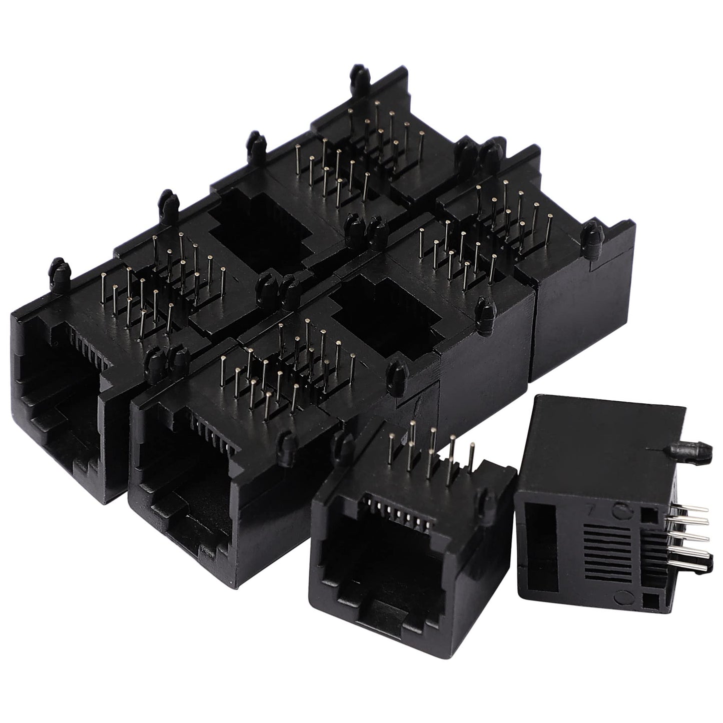 uxcell 10Pcs RJ45 8P8C PCB Jack Modular Mount Network Ethernet Connectors