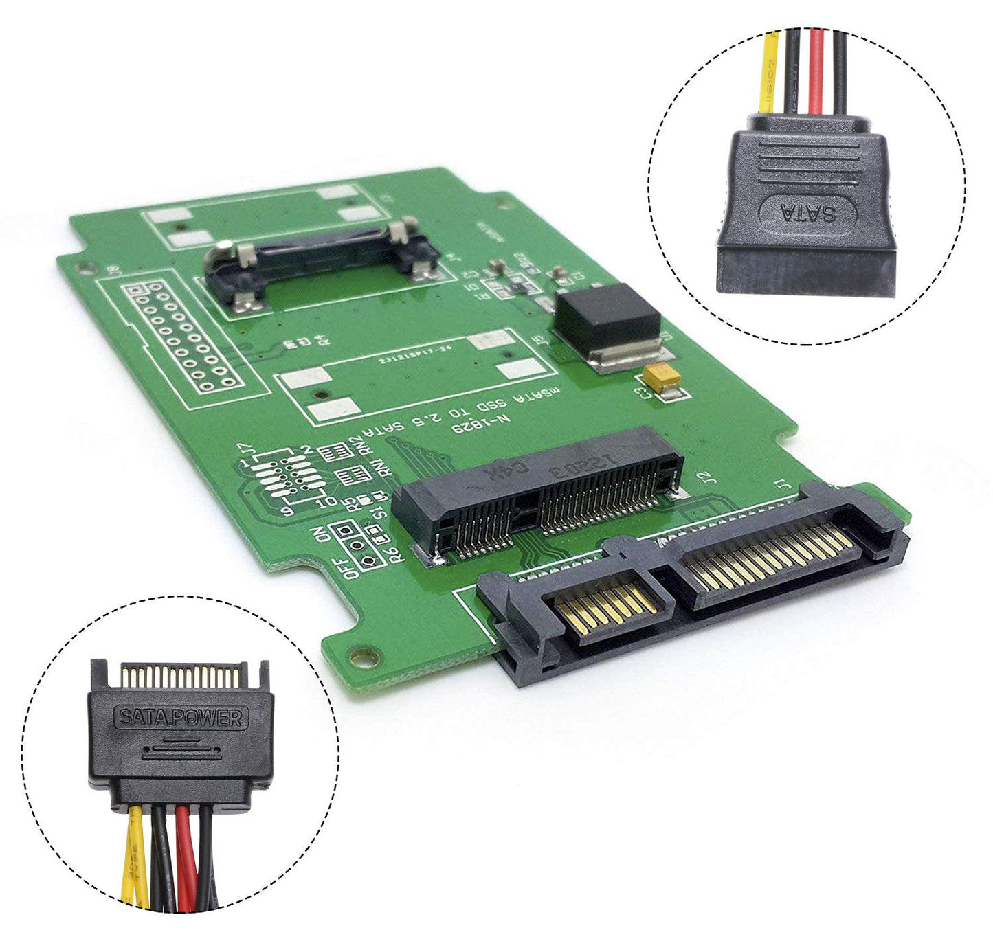 Mini Skater 7.87 Inch Length SATA Power Cable 15-Pin Male to 2 x 15-Pin Female Power Extension SATA Y Splitter Cable Adapter Line for Chassis and Hard
