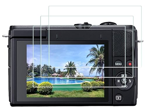 HUIPUXIANG Screen Protector for Canon EOS M200 DSLR Camera (for Accessories) with Hot Shoe Cover Tempered Glass Film 0.3mm High Definition 9H Hardness