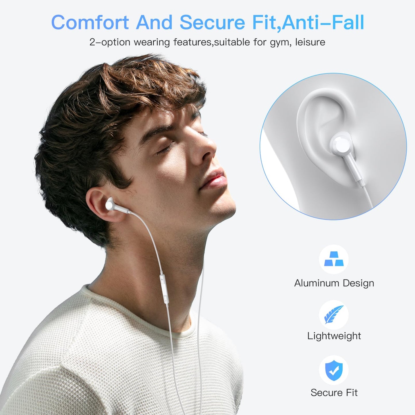 iPhone 17 Earphones USB C Wired- ?????????? MFi Certified USB Type C Earbuds Wired with Mic & Volume Control HiFi Stereo Headphones for iPhone 16 Pro