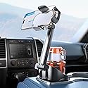 eSamcore Cup Holder Phone Holder, Unobstructed Cup Holder Phone Mount for Your Car Cupholder (2.5"-4") with Flexible C-Shaped Base, 360° Swiveling
