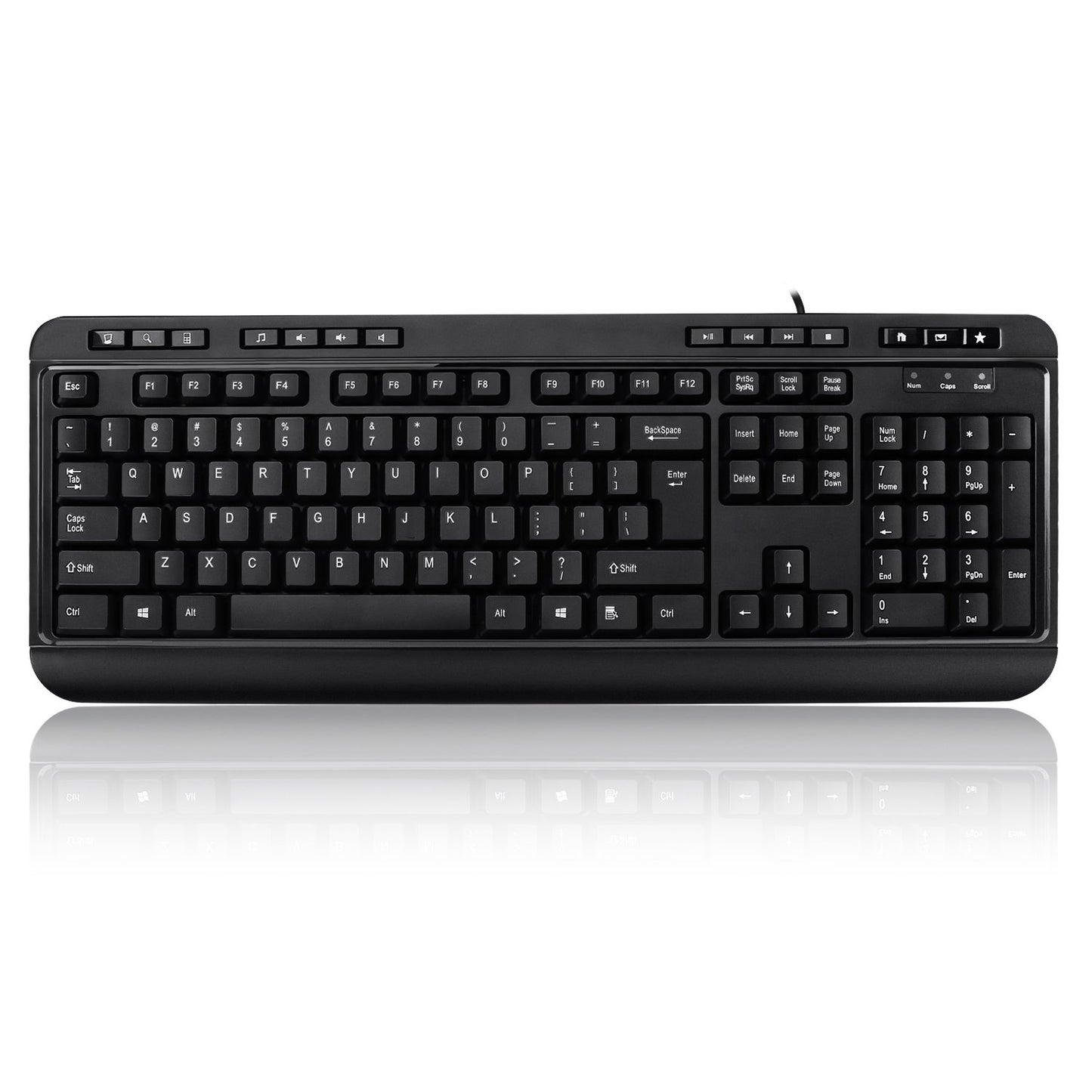 Adesso AKB-132HB Multimedia USB Keyboard with 3 Hubs, Black