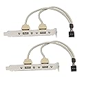 ?2-Pack Computer Cables & Connectors New 2 Port USB 2.0 Motherboard Rear Panel Expansion Bracket to IDC 9 Pin Motherboard USB Cable Host Adapter