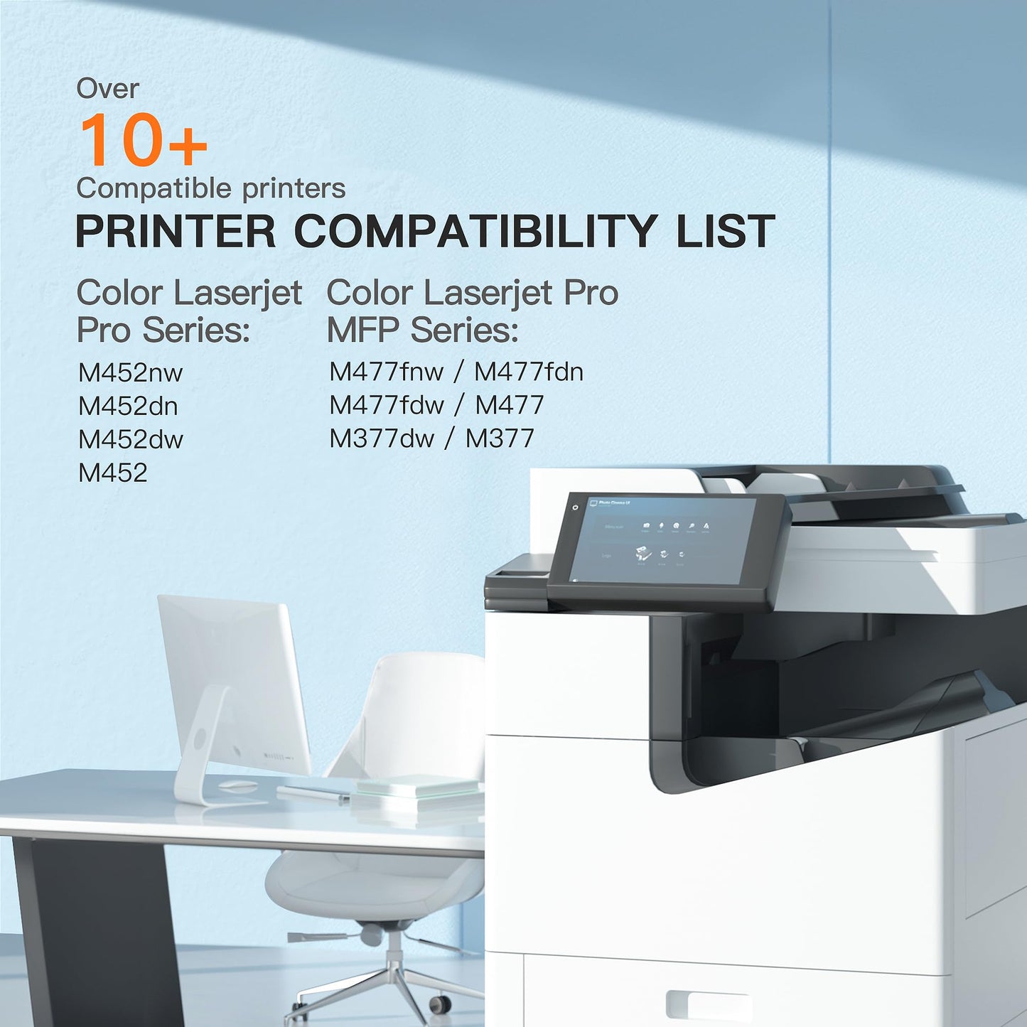 E-Z Ink 410X Toner Cartridges Compatible for HP 410X 410A CF410X CF411X CF412X CF413X to Use with HP Color LaserJet Pro MFP M477fdw M477fdn M477fnw