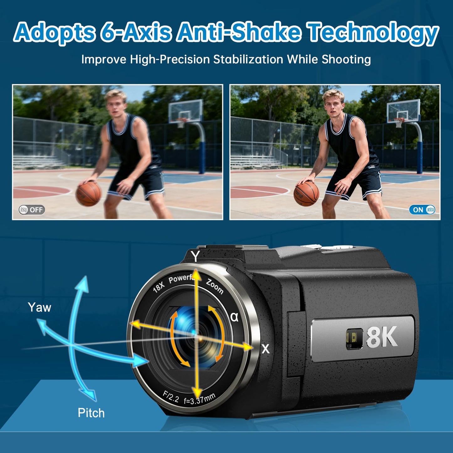 8K Video Camera Camcorder 2025 Latest 88MP Ultra HD Video Cameras Wifi Vlogging Camera for YouTube 18X Digital Video Cameras with 32G Card Microphone