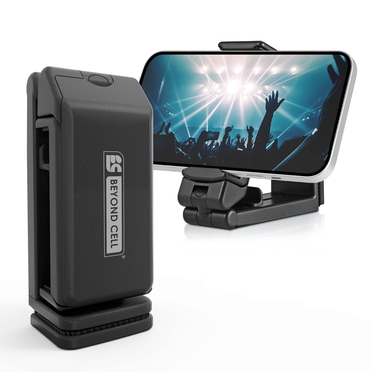 Beyond Cell Travel Accessories, Universal Seat Back Tray Table Phone Clip Holder, Adjustable Pocket Size Hands Free Phone Holder Airplane Travel