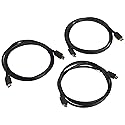 Monoprice 8K Ultra High Speed HDMI Cable - HDMI 2.1, 8K@60Hz, 4K@120Hz, 48Gbps, HDR, VRR, 6ft, Black - 3 pack