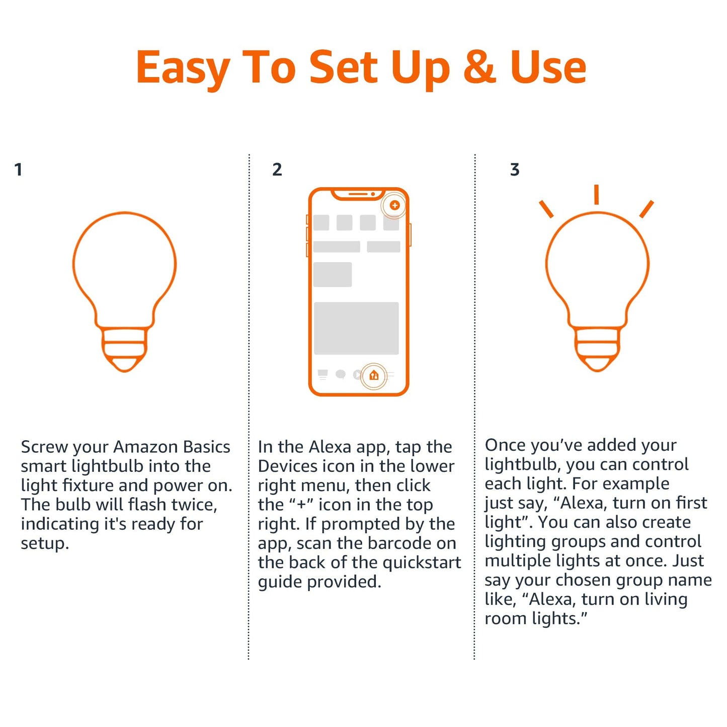 Amazon Basics Smart A19 LED Light Bulb, Color Changing, 9W (60W Equivalent), 800LM, Works with Alexa Only, WiFi 2.4 GHz, No Hub Required, Mood