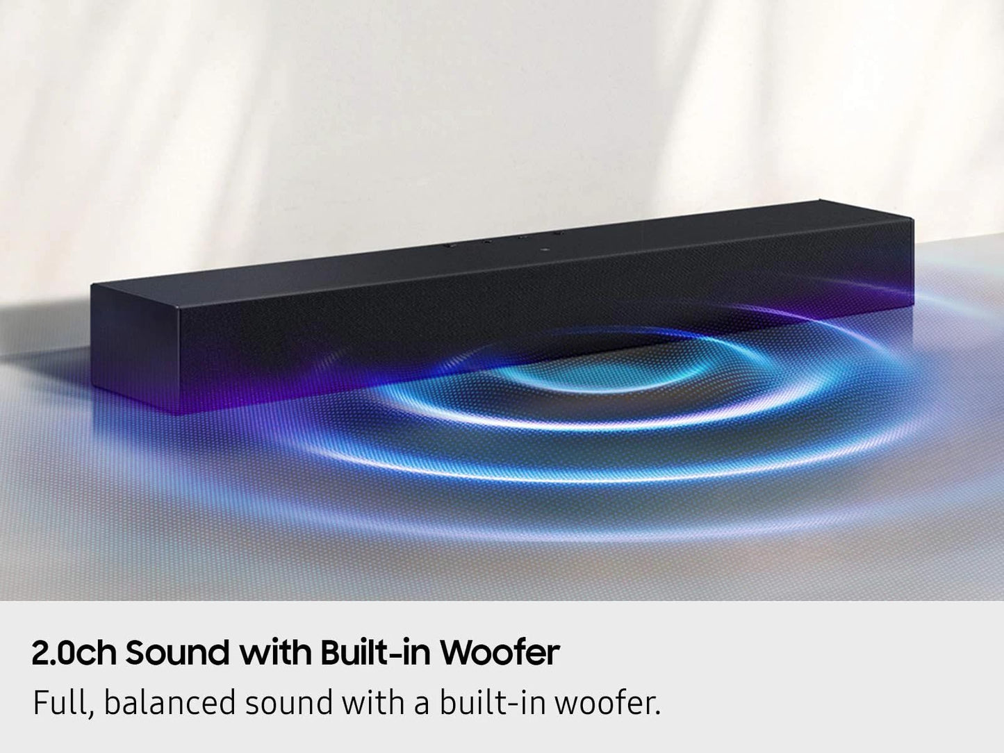 Samsung HW-B400F B-Series 2.1ch Soundbar with Wireless Subwoofer - Deep Bass, Smart Sound & Game Mode - Bluetooth Wireless TV Connection for Home