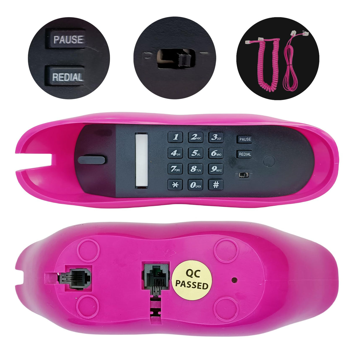 Corded Lip Phone, Benotek Novelty Landline Phone for Home/Office/Shops/Party Decor, Real Wired Funny Mouth Cartoon Telephone for Gift (Rose)