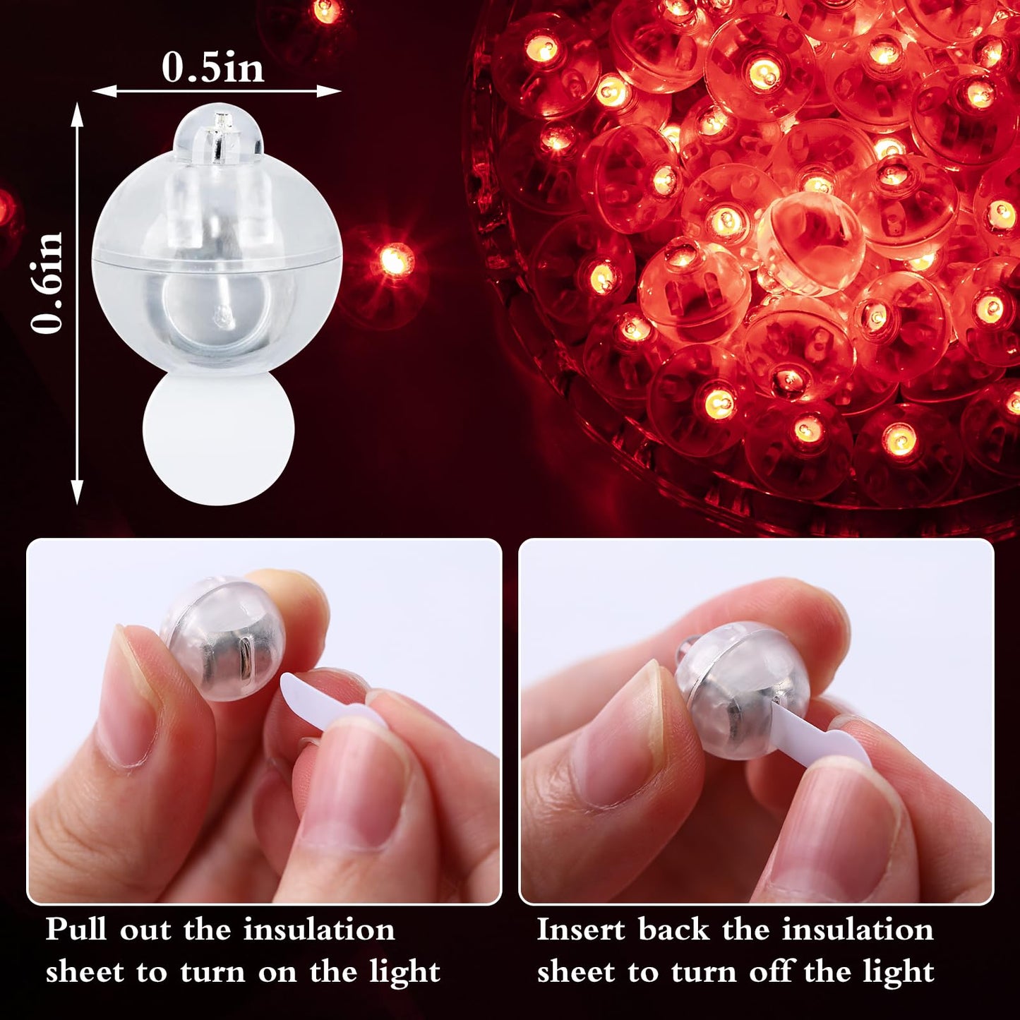 FWYWNL 100pcs Balloon Lights,Round LED Ball Lamp for Latex Balloon Paper Lantern Party Wedding Festival Christmas Halloween Decorative?Long Standby