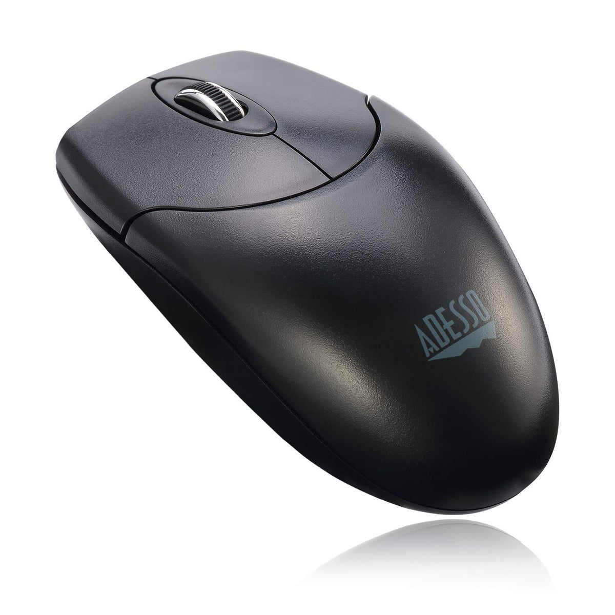 Adesso WKB-1330CB - Wireless Keyboard and Mouse Combo, Desktop Keyboard, Ambidextrous Mouse, Multimedia Hotkeys, Long Battery Life with USB Nano