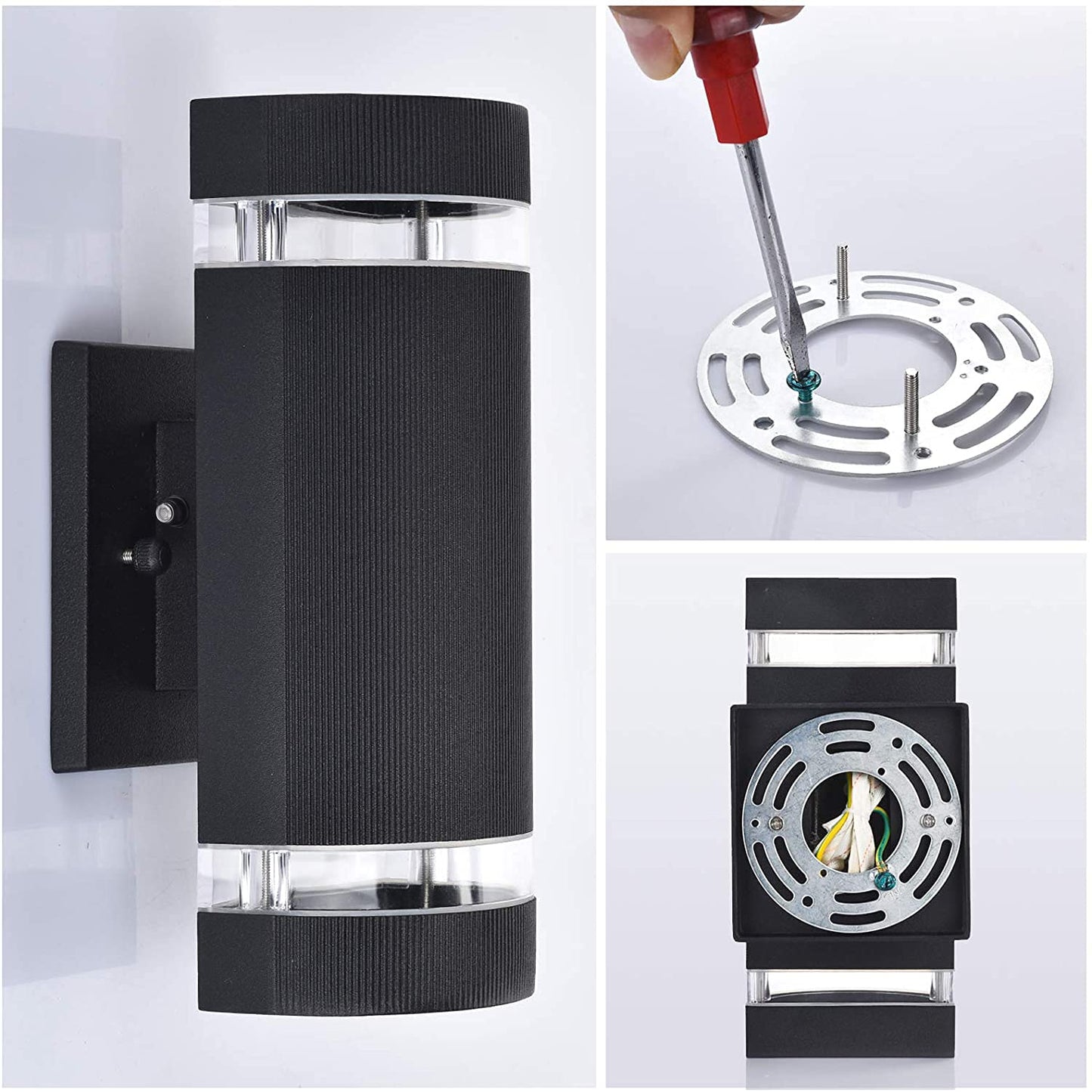rosykite Porch Lights Outdoor Dusk to Dawn, Aluminum Outdoor Wall Light Fixture 6000K, Waterproof Wall Lamp Up and Down Lights Exterior Sconce Wall