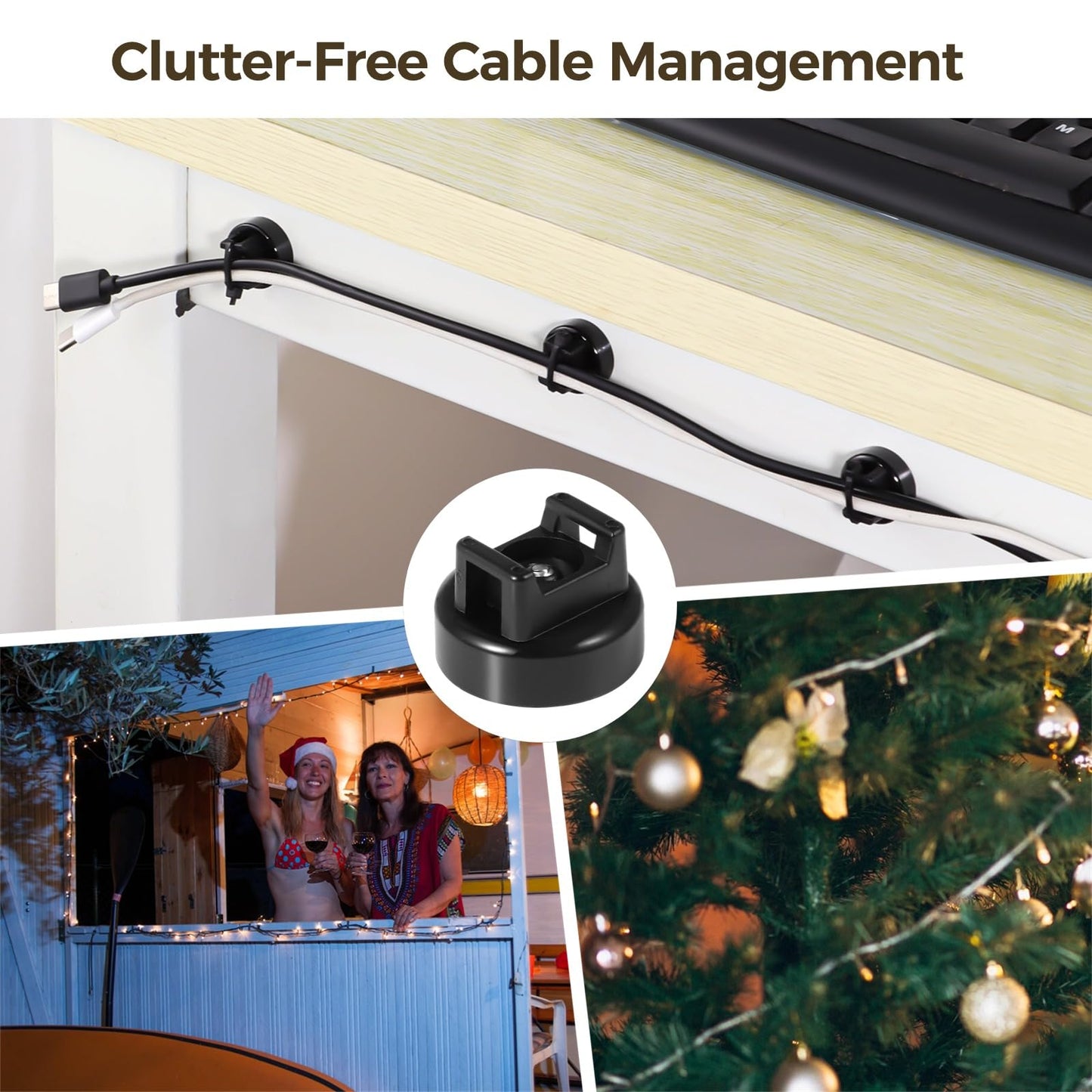 Magnetic Cable Zip Tie Mounts, 50 Pcs Magnets with 200 Pcs Cable Zip Ties, Multipurpose Magnetic Cable Holder for Cable Management, Wire Management
