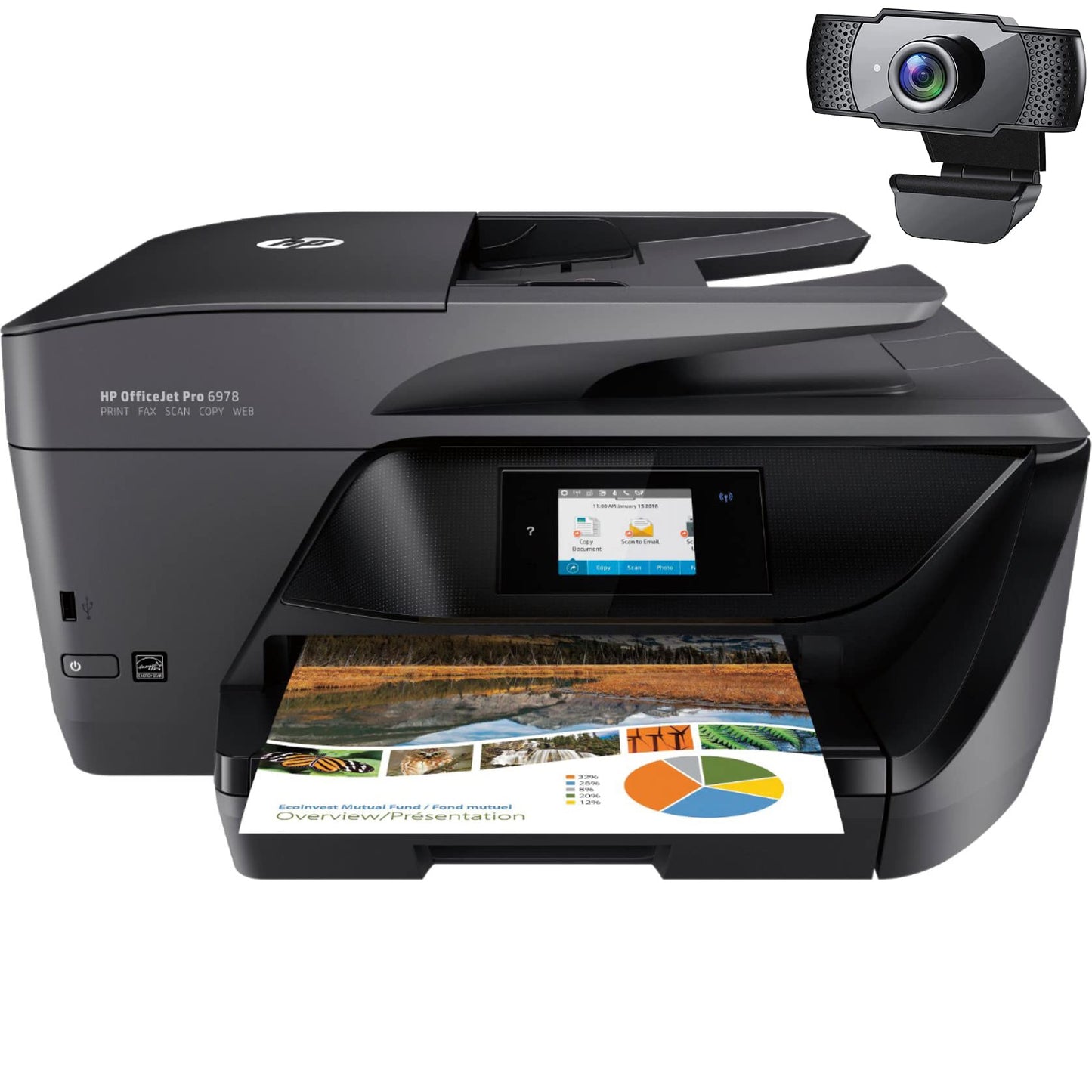 HP Envy All-in-One Wireless Photo Color Inkjet Printer, Dark Gray - Print Copy Scan Fax - 4800 x 1200 dpi, 2.65" Touch CGD Display, 15 ppm, 35-Page