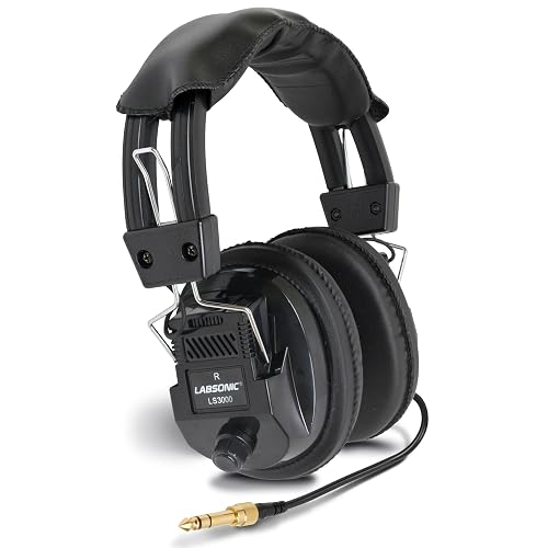 Fisher Over-Ear Stereo Headphones Black - Passive Noise Cancelling Wired Headset for Music, Gaming, Work, Travel - Comfortable, Durable, Clear Stereo
