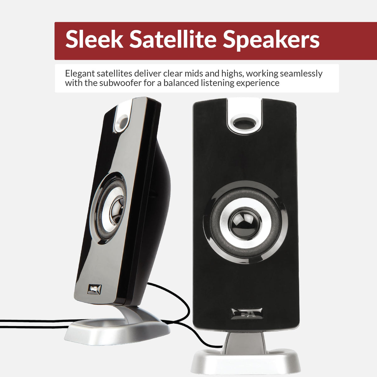 Cyber Acoustics CA-3090 2.1 Speaker System, 18W, Subwoofer