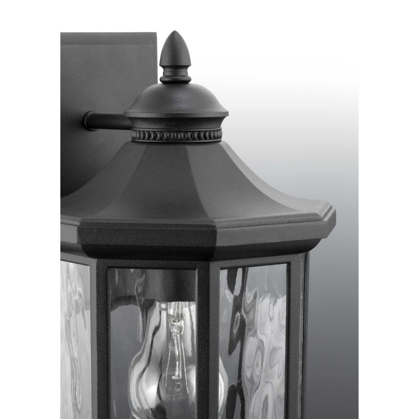 Progress Lighting Edition Collection 1-Light Water Glass Traditional Outdoor Small Wall Lantern Light Antique Bronze