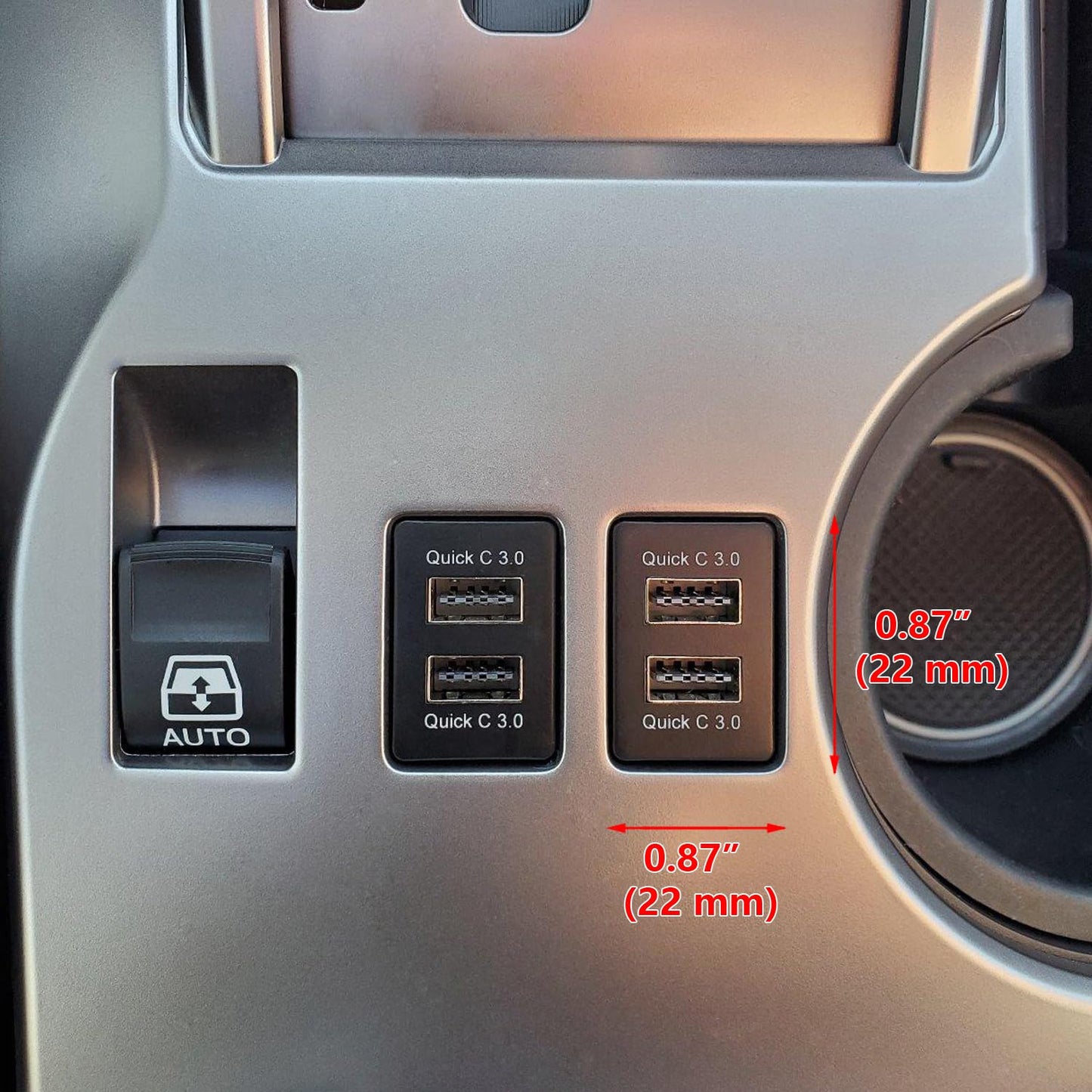 QC3.0 Dual USB Power Socket, Quick Charge Car Charger USB Adapter for Smart Phone PDA iPad iPhone Android GPS Use for Toyota