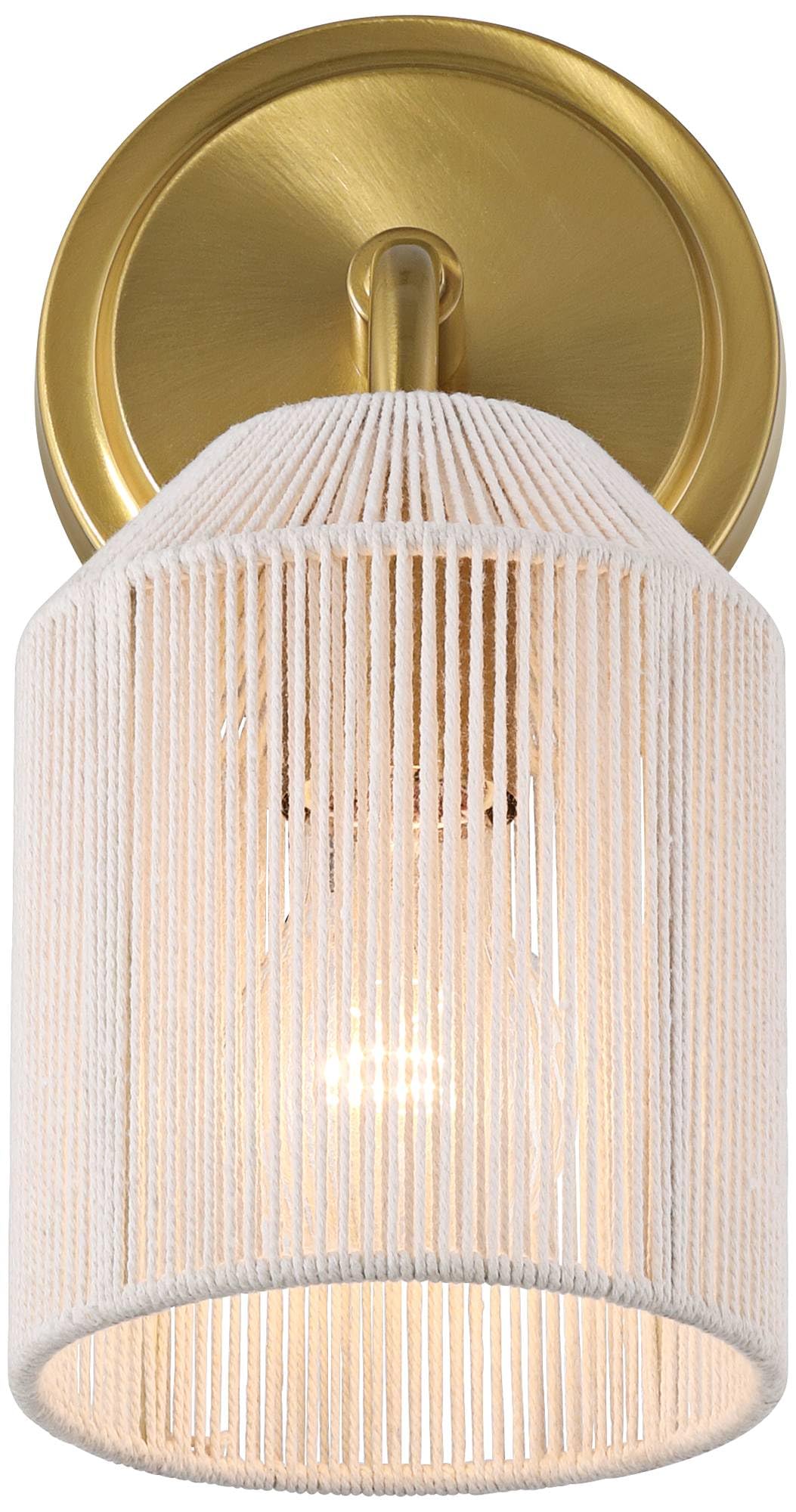 Possini Euro Design Jacob 11" High Modern Wall Sconce Light Lamp Fixture Mount Bathroom Bedroom Bedside Living Room Hardwired Cordless Gold Natural