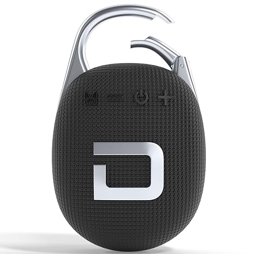 Dolphin Waterproof Clip-On Bluetooth Speaker - Portable & Rechargeable, Perfect for Hiking, Travel, Beach, Pool, and Outdoor Adventures (Black)