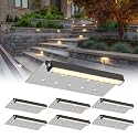 HIBOITEC Hardscape Lighting Low Voltage 7 Inch LED Retaining Wall Lights IP67 Waterproof for Outdoor Patio Pathway Stairs Landscape Steps AC/DC 12-24V