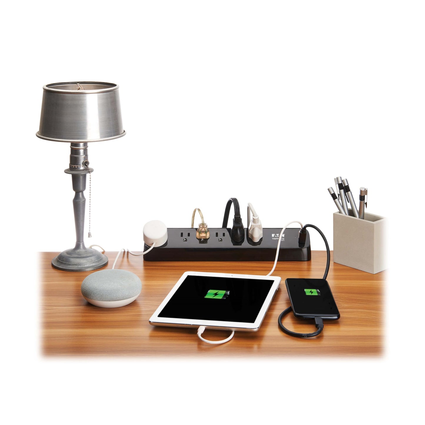 Eaton Tripp Lite series Desk Clamp Power Strip Surge Protector, 6-Outlets, 2x 30W USB-C Charging Ports, 900 Joules, 10ft Braided Flat Extension Cord
