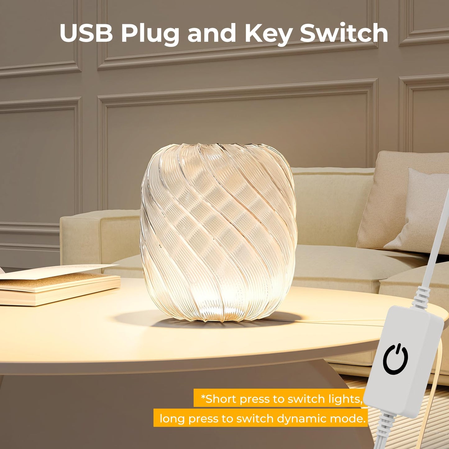 ANTOTEN 2 Pack Puck Lights 5V Single USB Powered,3 Color Temperature Adjustable & Dimmable Under Cabinet Light,3D Printer LED Lamp Kit