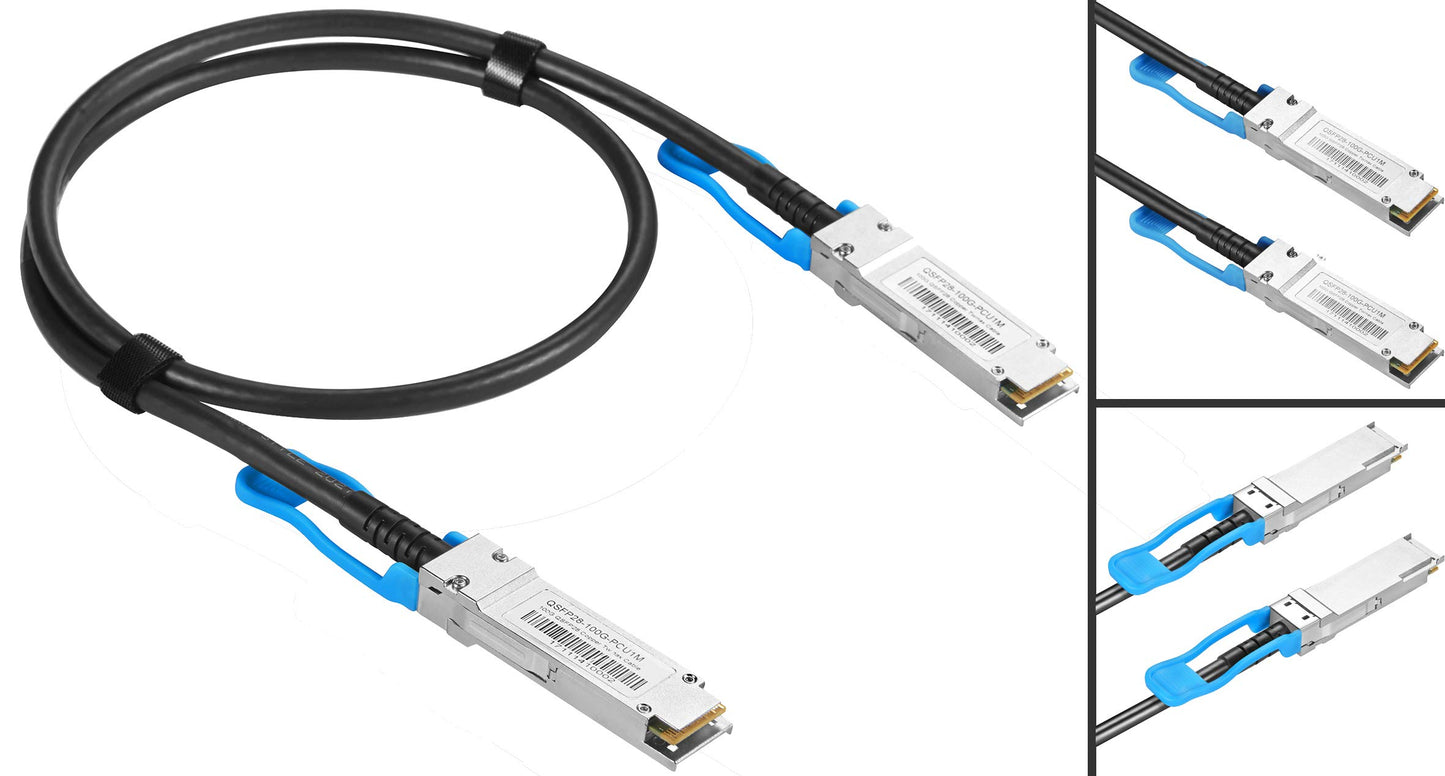 Macroreer 100G QSFP28 DAC Cable- CR4 QSFP28 to QSFP28 Passive Direct Attach Twinax Copper Cable Compatible with Mellanox MCP7H00-A01, 1-Meter (3.3ft)