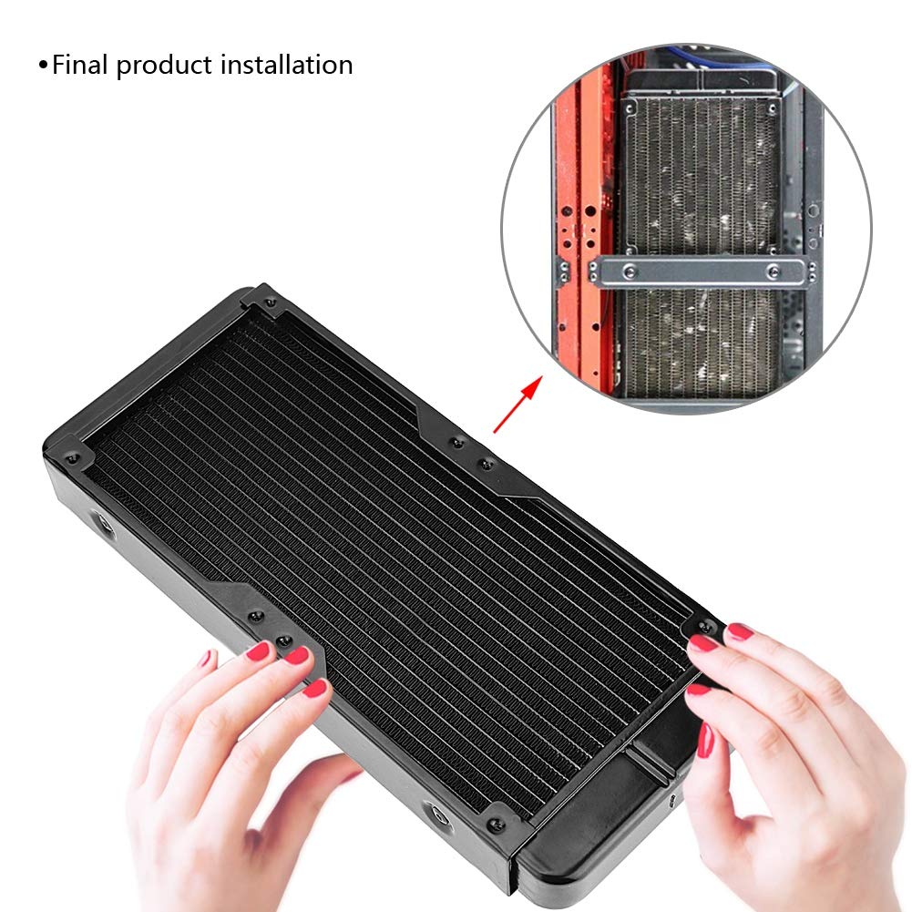 18 Pipe Aluminum PC Water Cooling Radiator 240mm for CPU LED Heatsink (Supports 2 x 120mm Fans)